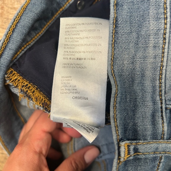 FREE PEOPLE High Rise Busted Knee Mid Stone Blue Skinny Jeans - Picture 6 of 8